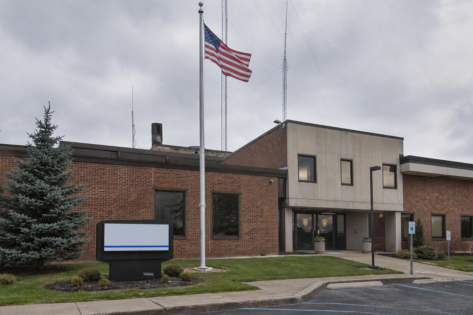 Exterior of an Evansville-area law enforcement building representing the ongoing police investigation into the Heidelbach Avenue motorcycle crash.