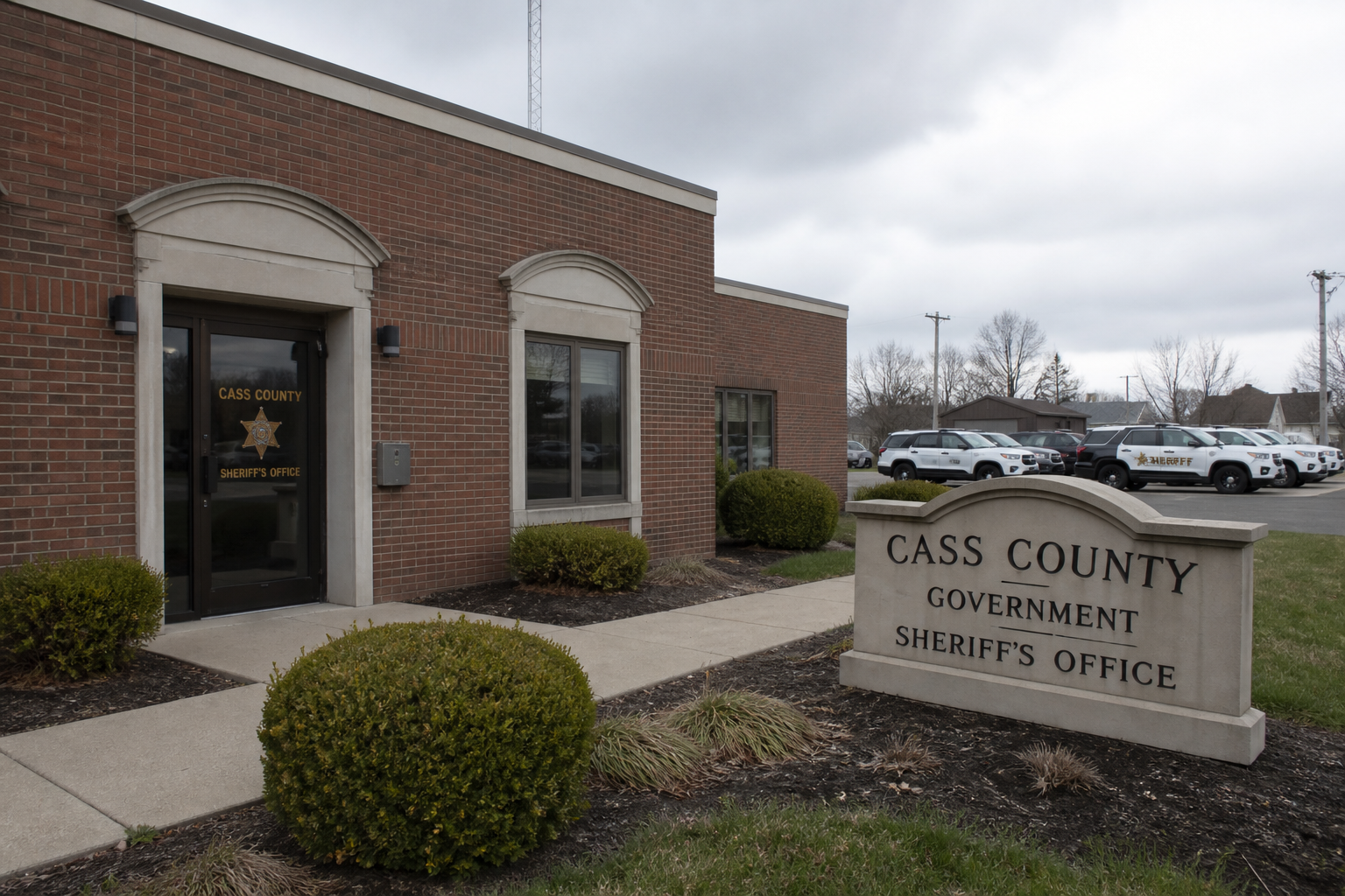Exterior of the Cass County Sheriff's Office in Indiana, which released details on a wrong-way crash on U.S. 24 near Logansport