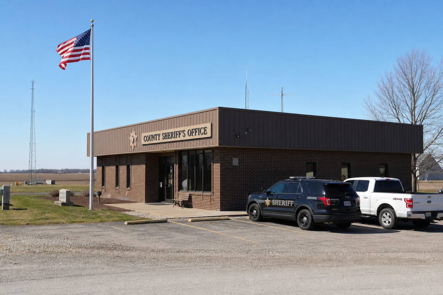 Cass County Sheriff's Office building exterior in Logansport, Indiana, the agency that investigated the U.S. 35 trailer crash