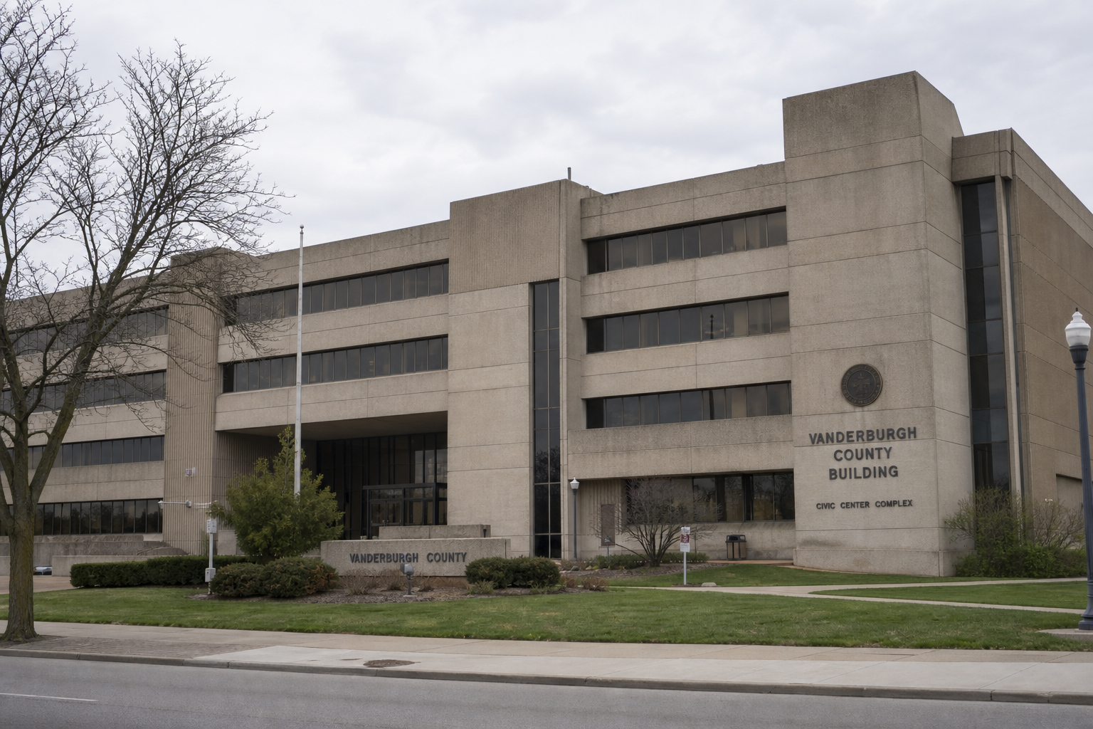 Vanderburgh County civic building in Evansville, providing local context for an Indiana motorcycle injury claim.