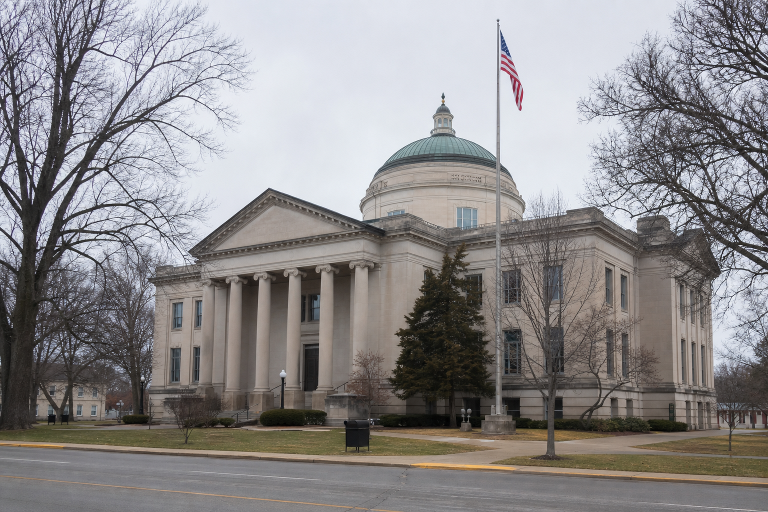 A Hancock County public-records setting representing the investigation and legal records that may follow an I-70 commercial-truck crash.