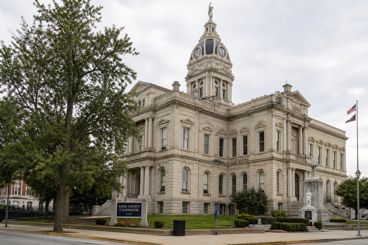 County courthouse setting in Vincennes, relevant to records and potential civil proceedings after the serious U.S. 50 crash.