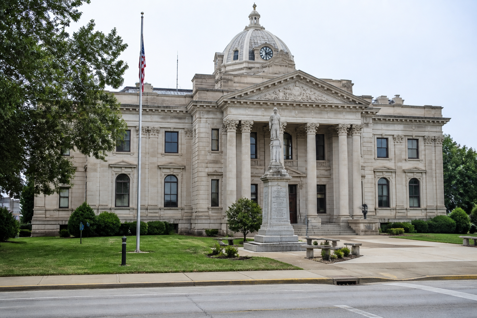 Kosciusko County courthouse setting related to the Warsaw fatal OWI guilty plea and potential wrongful death claim.