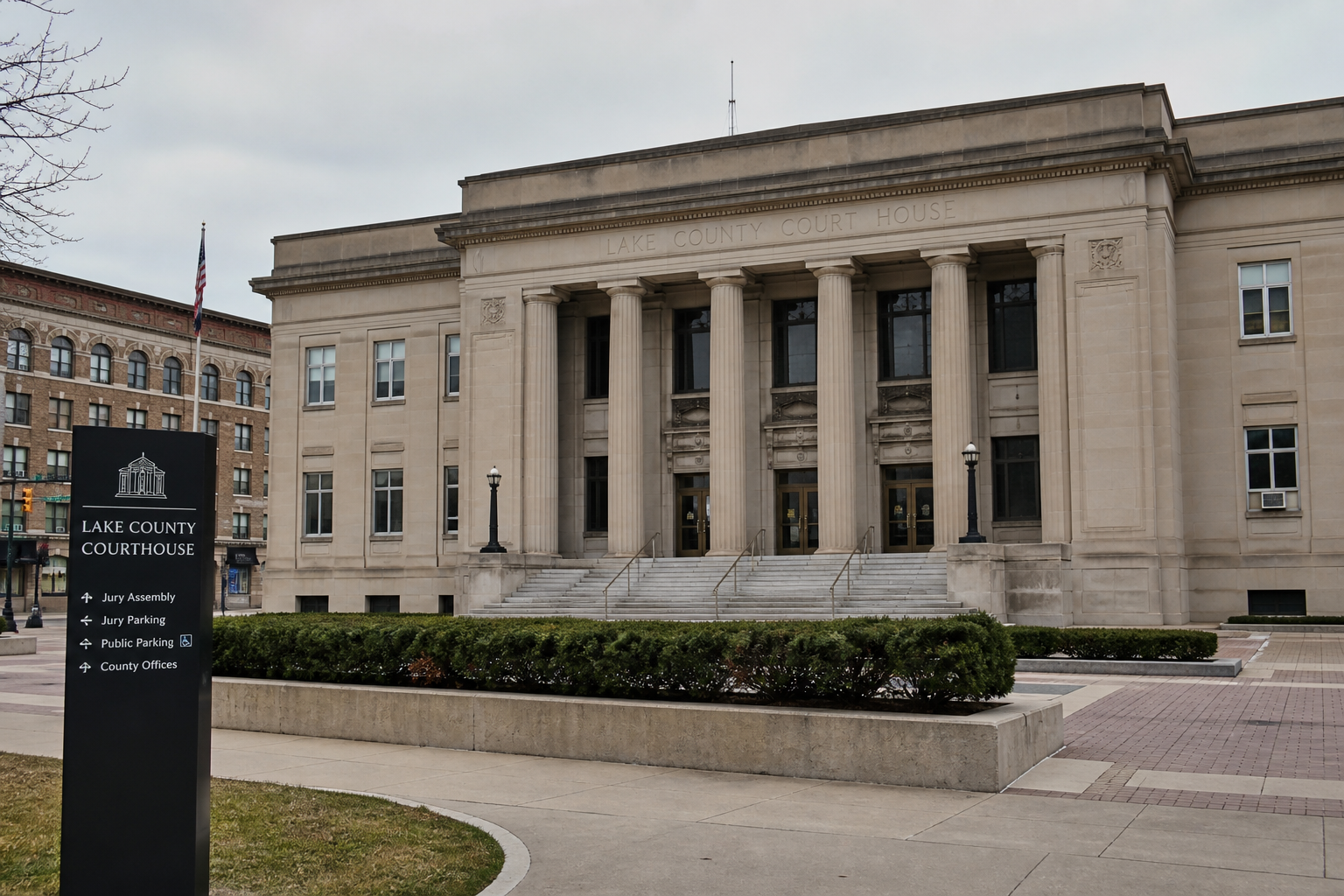 Lake County courthouse setting in Crown Point, where the parade-related criminal case was tried in Lake Superior Court.