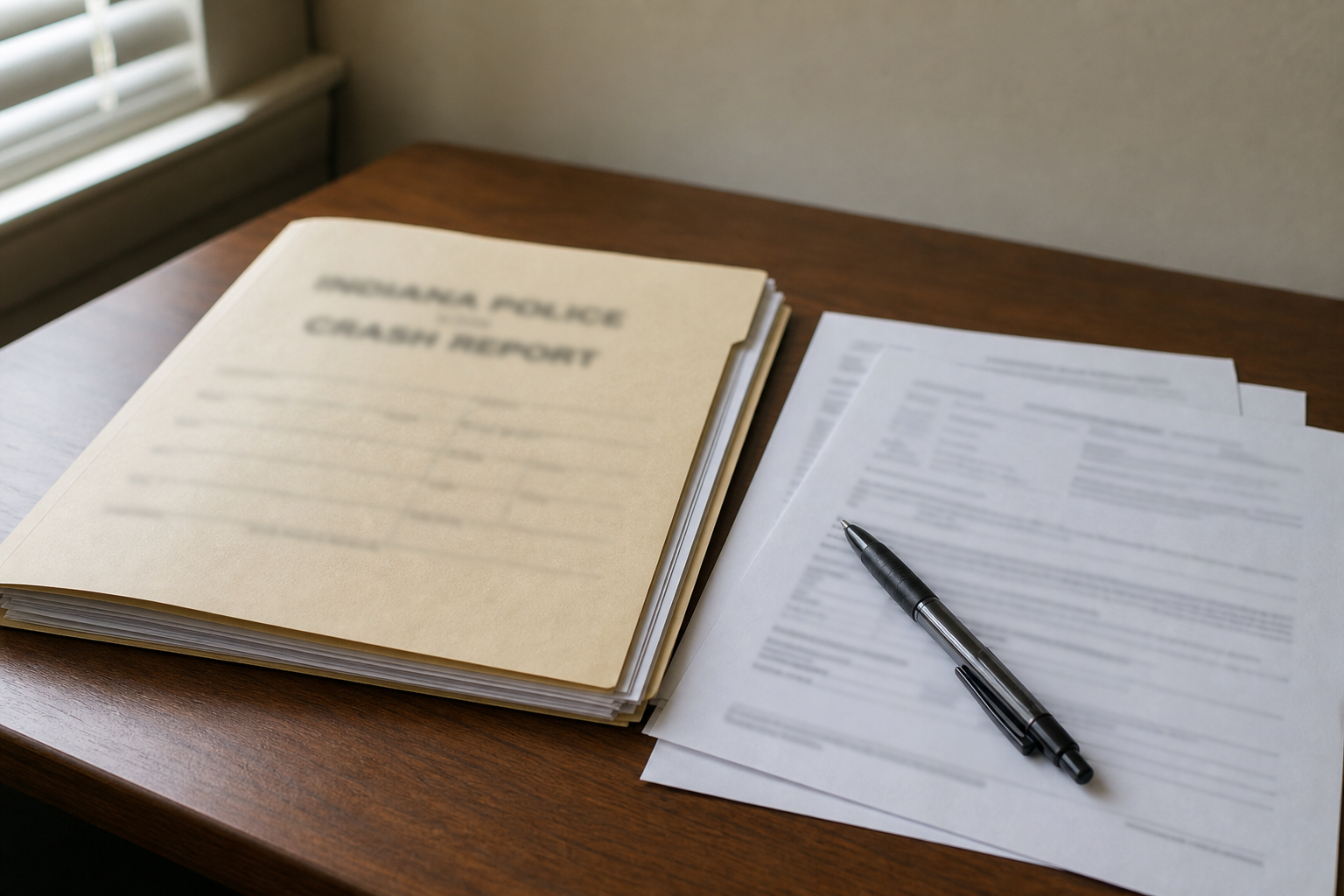 Crash report and insurance documents illustrating evidence and coverage issues after an Allen County passenger injury crash.