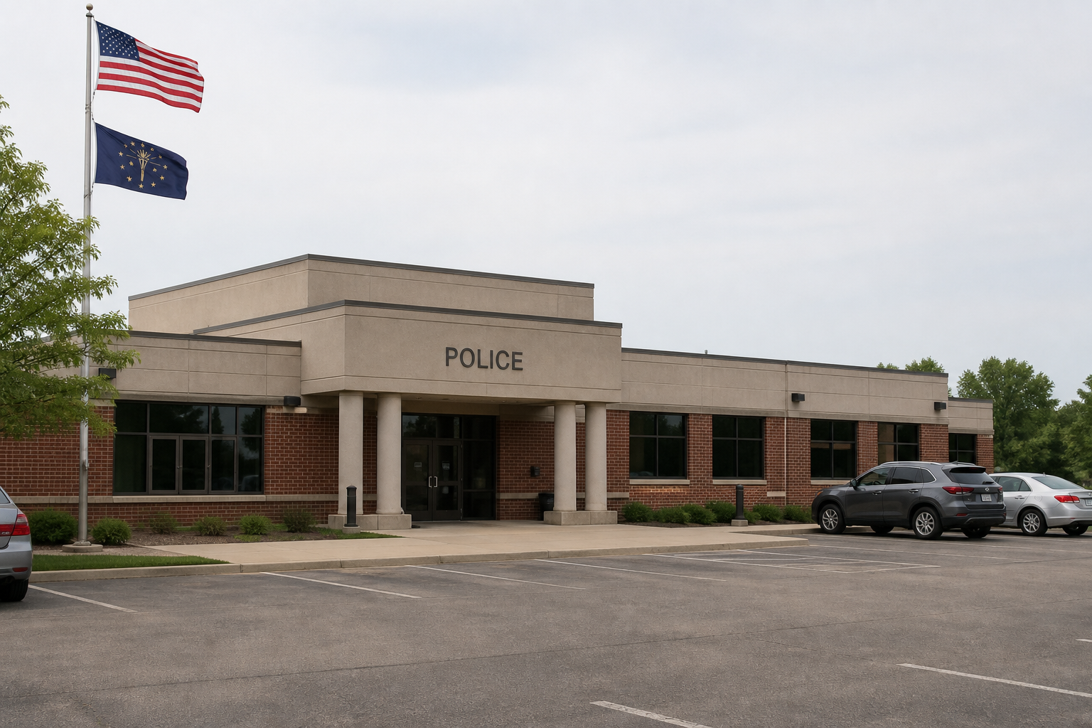Municipal police building representing the ongoing Evansville investigation into the First Avenue and Dresden Street crash.