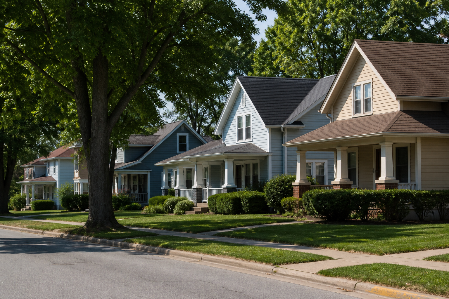 Residential street in Lebanon, Indiana, providing context for the house fire reported on North West Street.