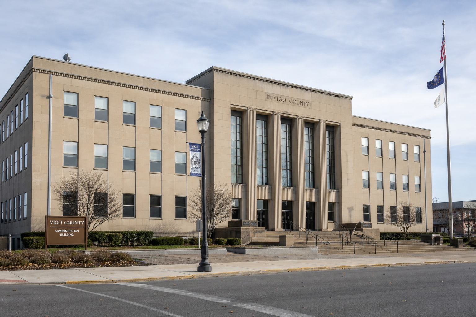 A Vigo County government building representing the local records that may matter after the U.S. 41 crashes near Pimento.