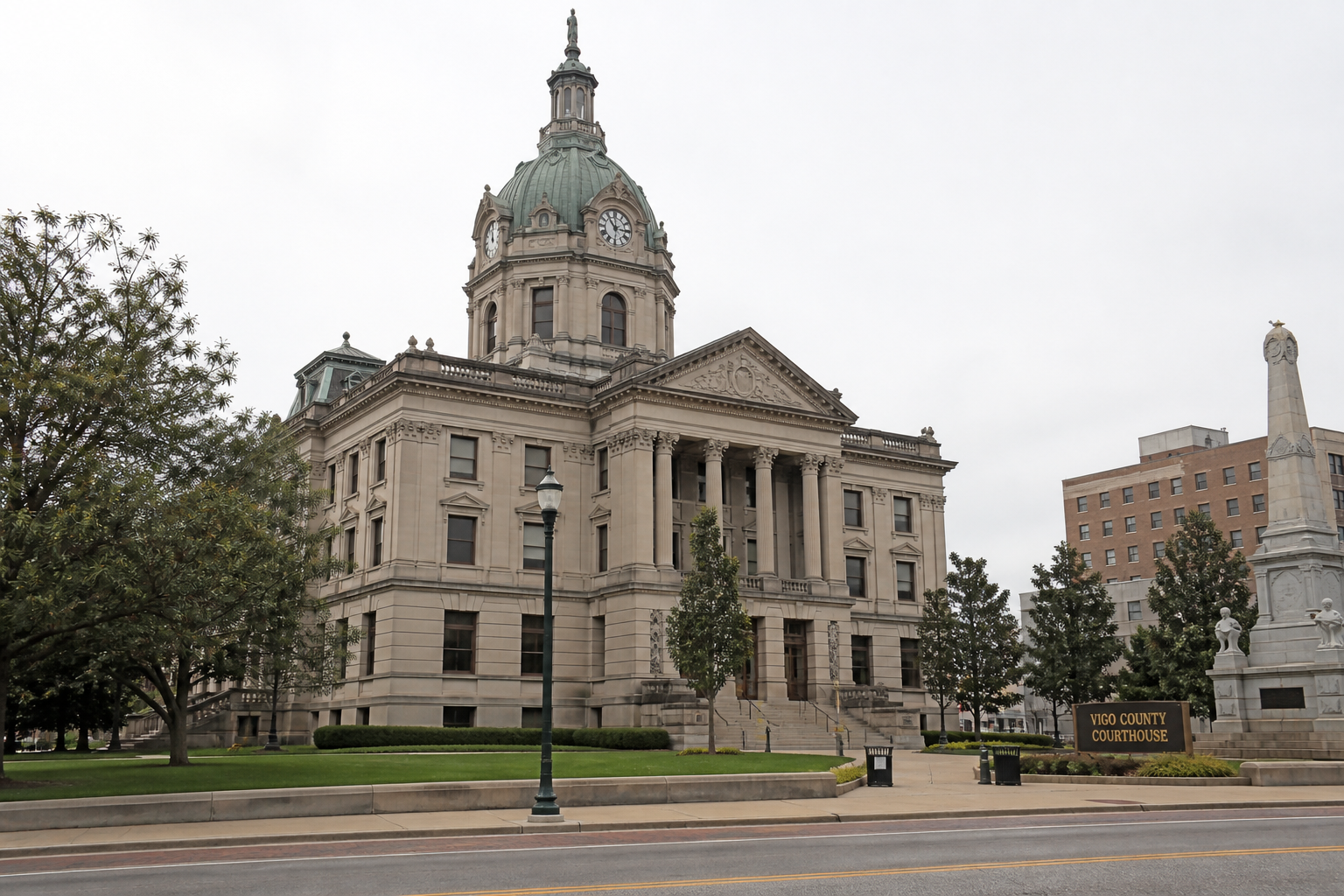 Vigo County courthouse exterior in Terre Haute, relevant to local venue and Indiana injury claim deadlines.