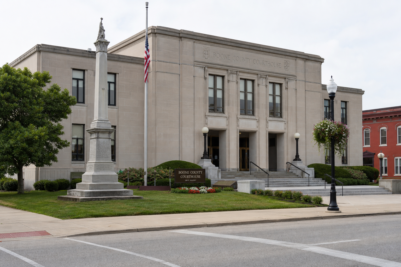 Boone County courthouse in Lebanon, Indiana, representing the local legal setting for claims arising from the I-65 crash.