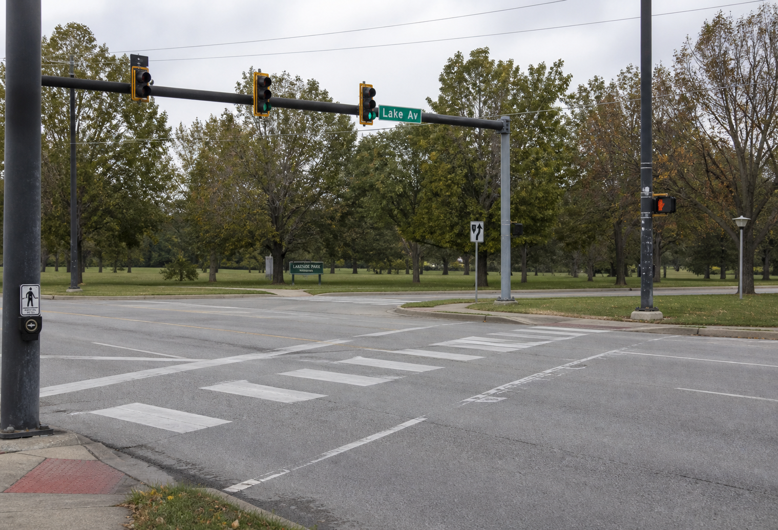 Roadside setting near Maysville Road and Kreager Park in Fort Wayne, where the pedestrian hit-and-run was investigated.