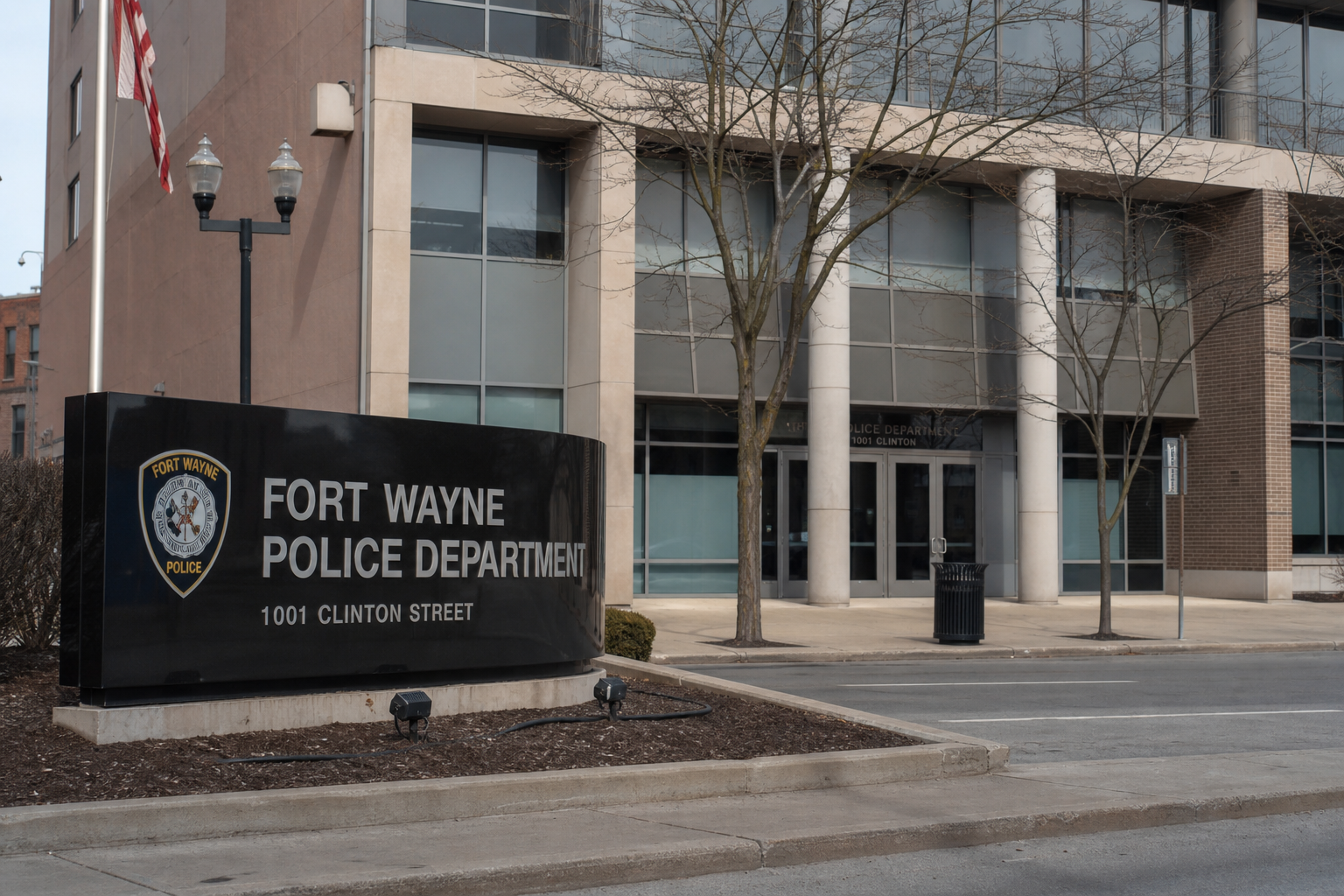 Fort Wayne Police Department exterior representing the agency investigating the Maysville Road hit-and-run.