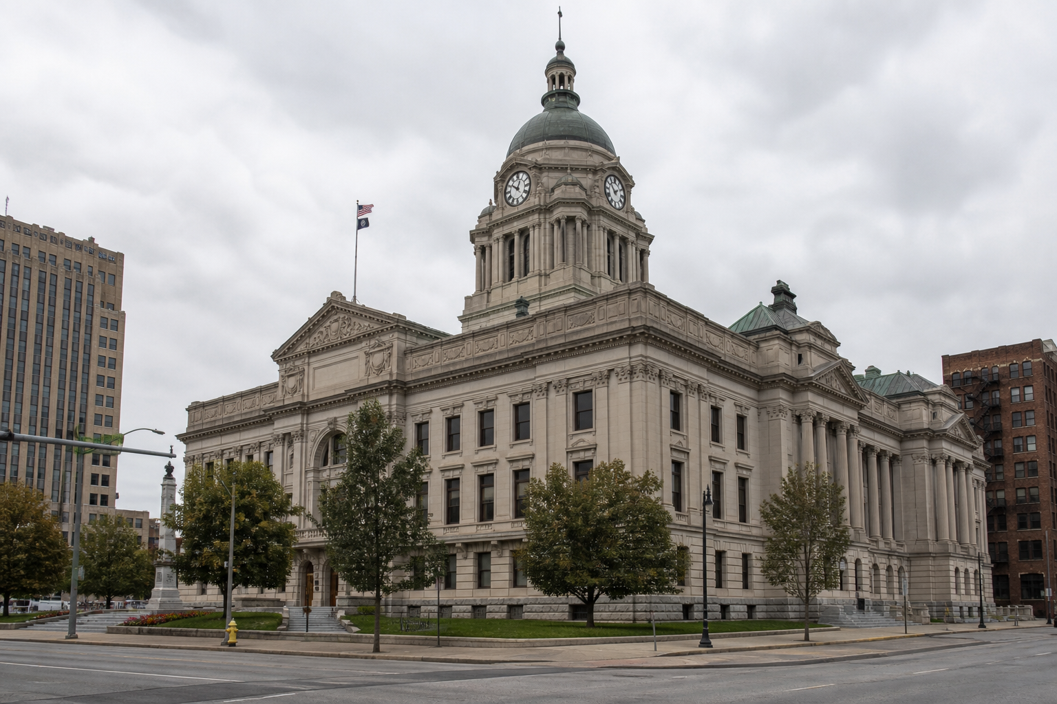 Allen County courthouse in Fort Wayne, where court records relate to the Maysville Road hit-and-run charges.