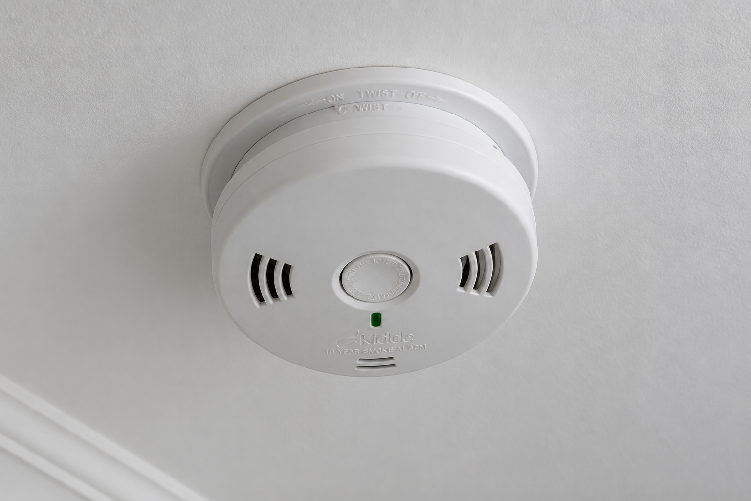 Working residential smoke detector like the device that alerted six occupants during the Fort Wayne house fire.