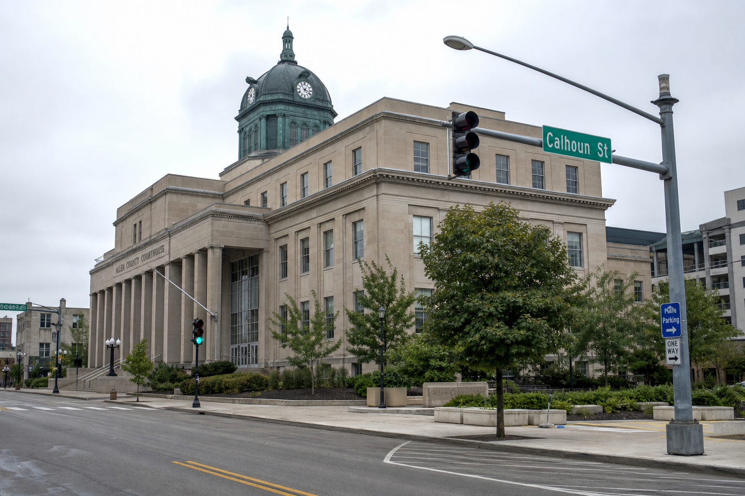 Allen County Courthouse in Fort Wayne, relevant to legal and insurance questions after an Allen County house fire.