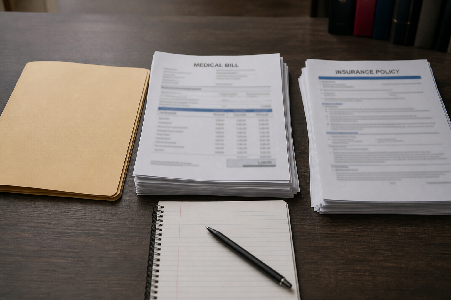 Organized medical, insurance, and crash records relevant after a serious motorcycle collision in Daviess County.