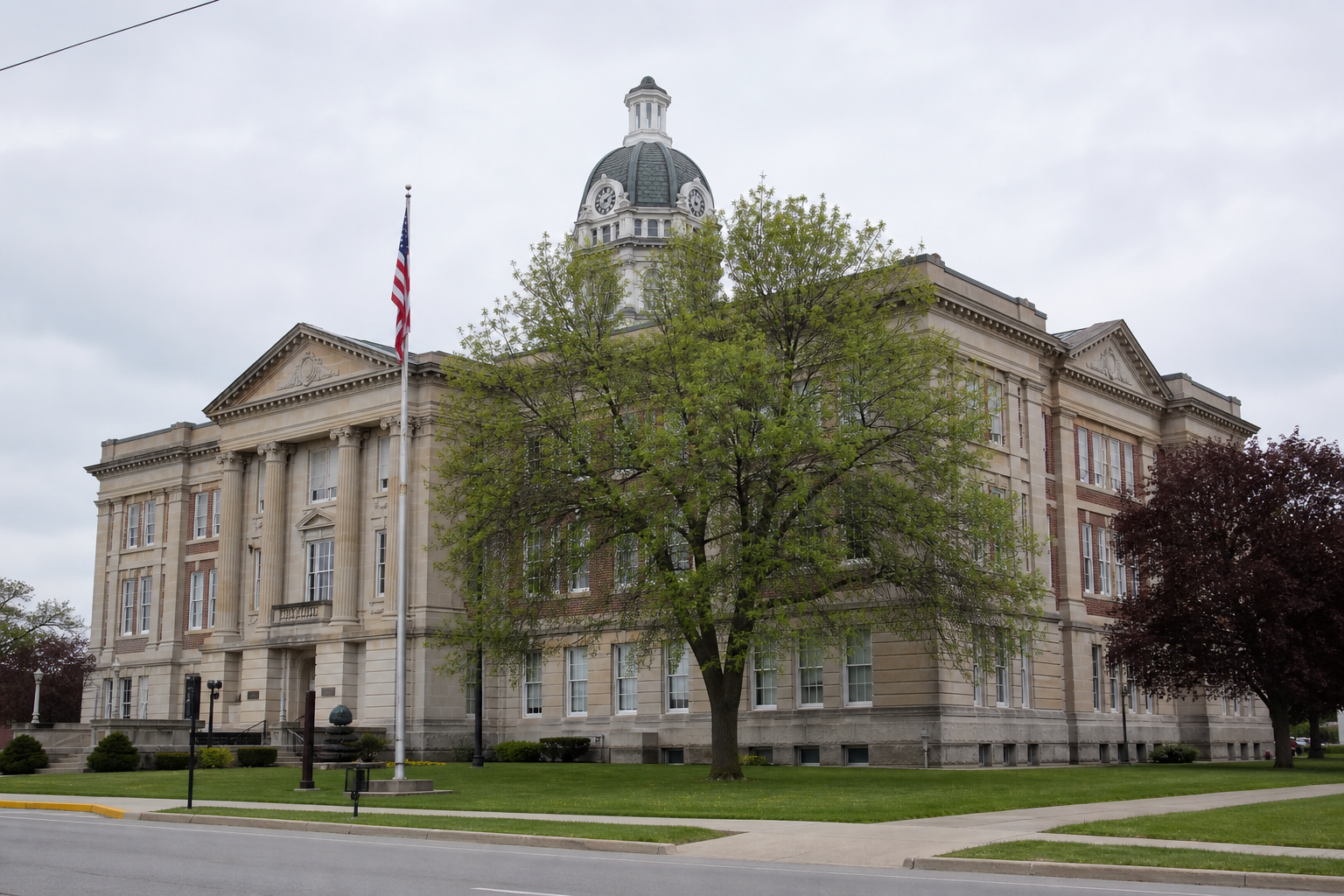Indiana county courthouse exterior representing the legal process that may follow an Elkhart County injury crash.