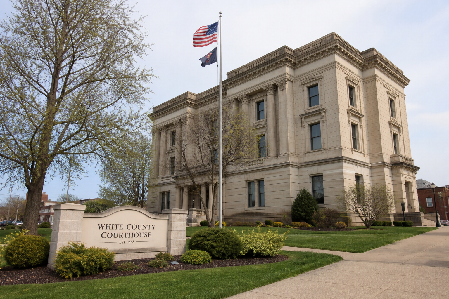 White County courthouse setting relevant to the workplace lawsuit filed in White County Circuit Court.