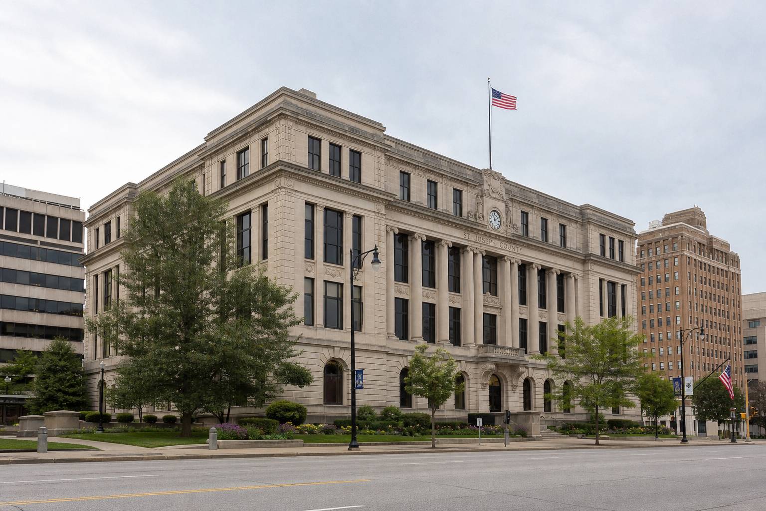 St. Joseph County courthouse in South Bend, providing context for Indiana civil claims arising from local injuries.