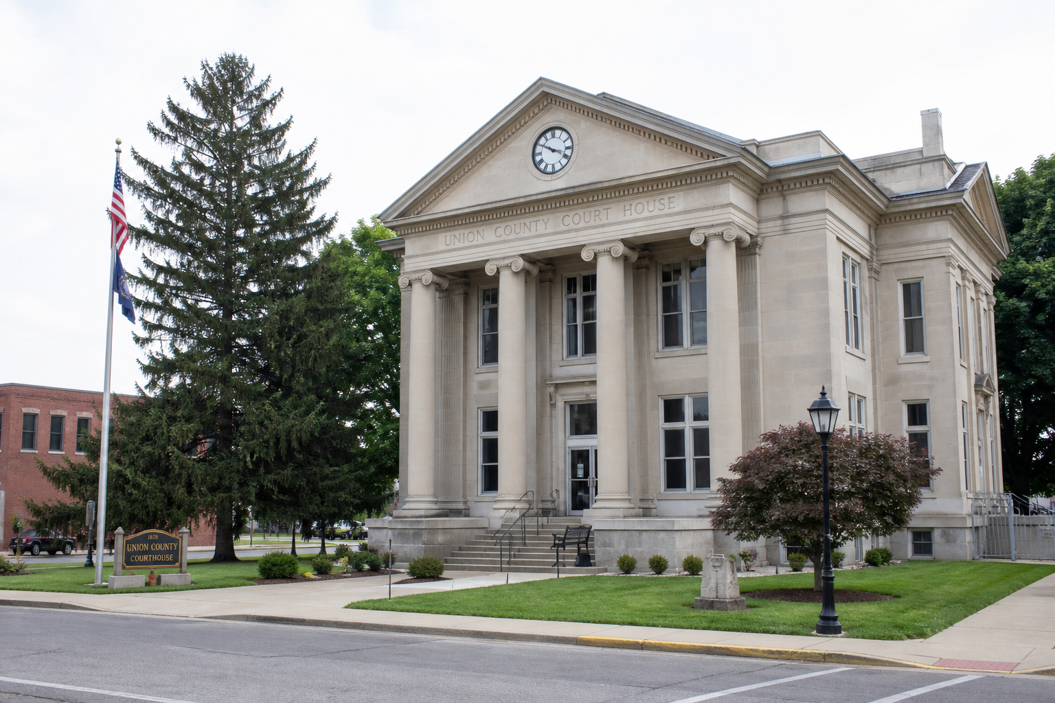 Union County courthouse in Liberty, Indiana, providing local court context for the reported Meadow Lane incident.