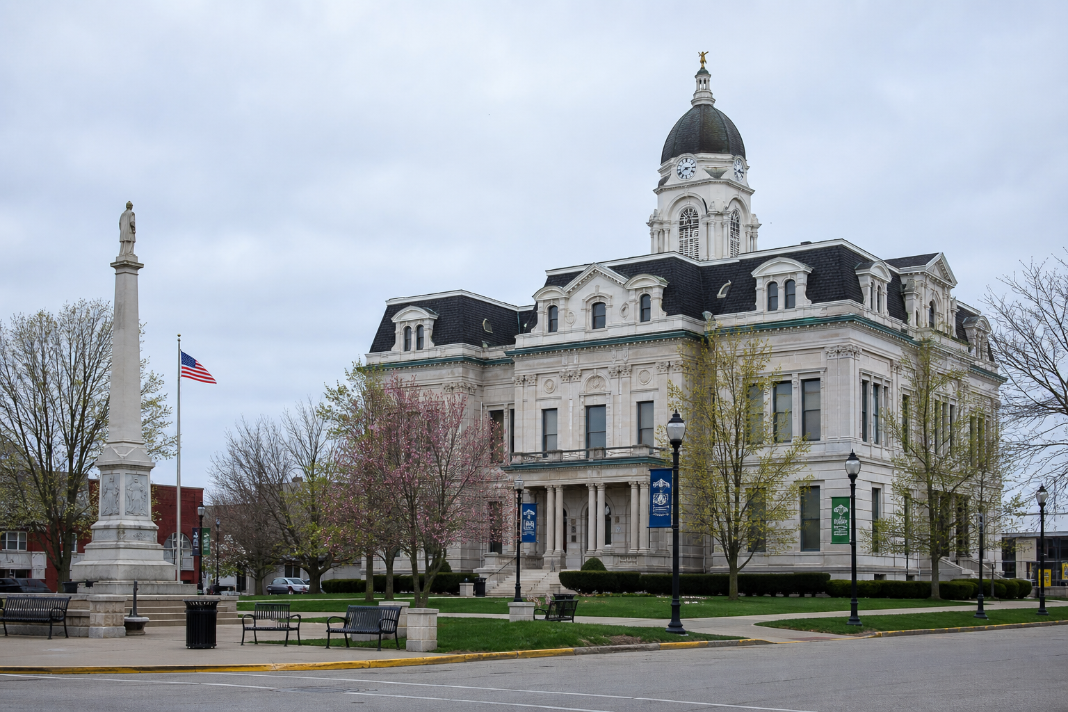 Decatur County courthouse in Greensburg, providing local context for an Indiana dog bite injury claim.