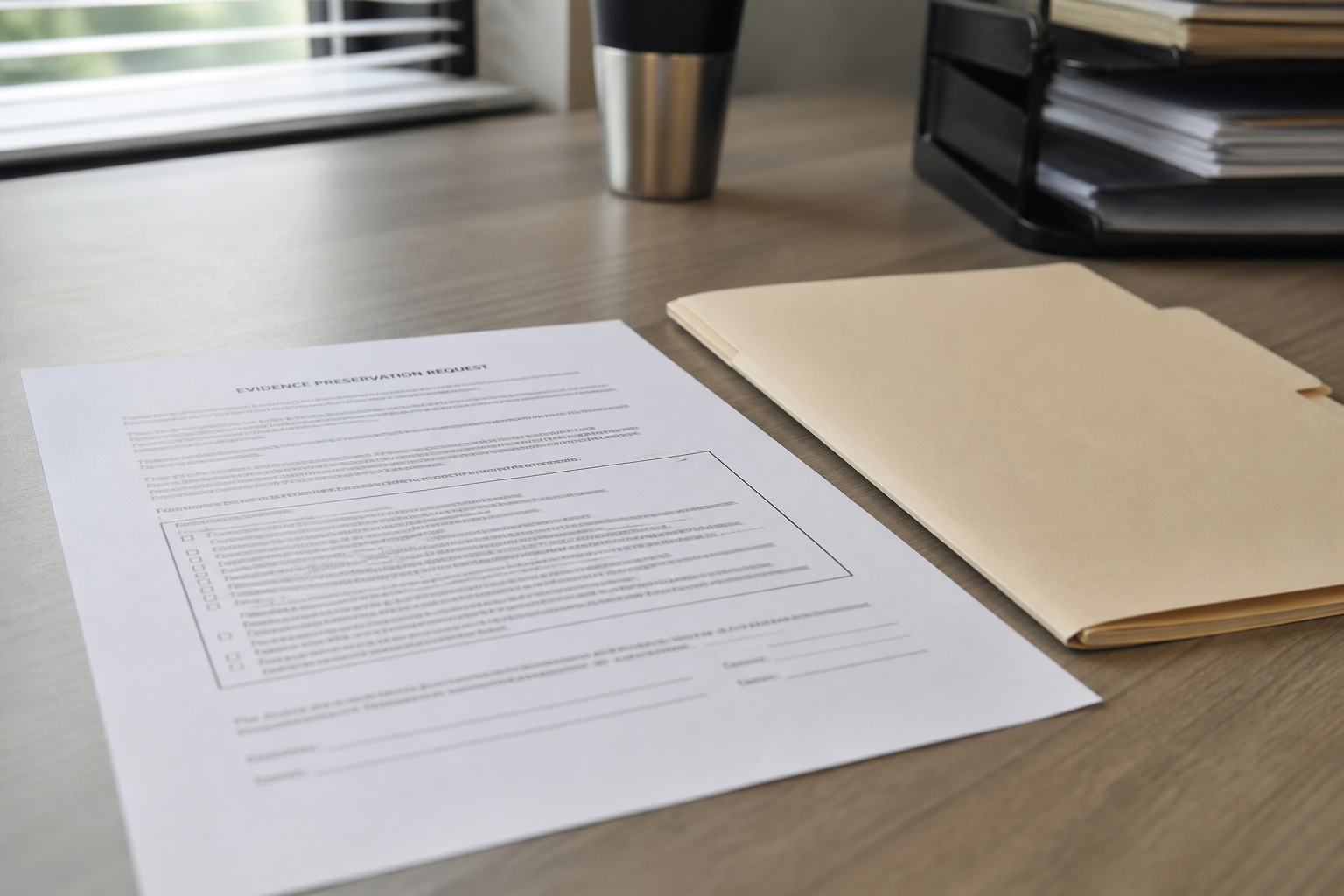 Generic evidence-preservation request representing steps to protect surveillance footage after an incident at a Muncie business.