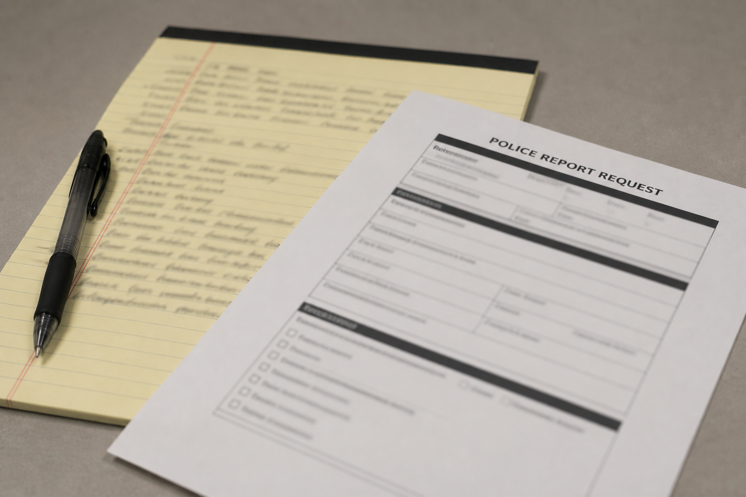 Generic police records and notes illustrating evidence preservation after a reported battery in Marshall County.