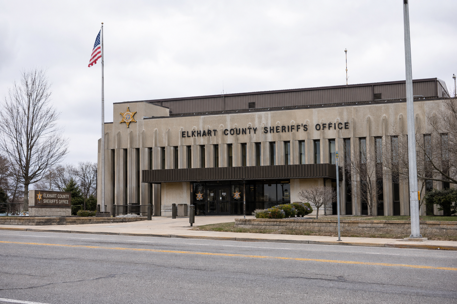 Elkhart County Sheriff's Office exterior, the agency that investigated the Bristol intersection crash.