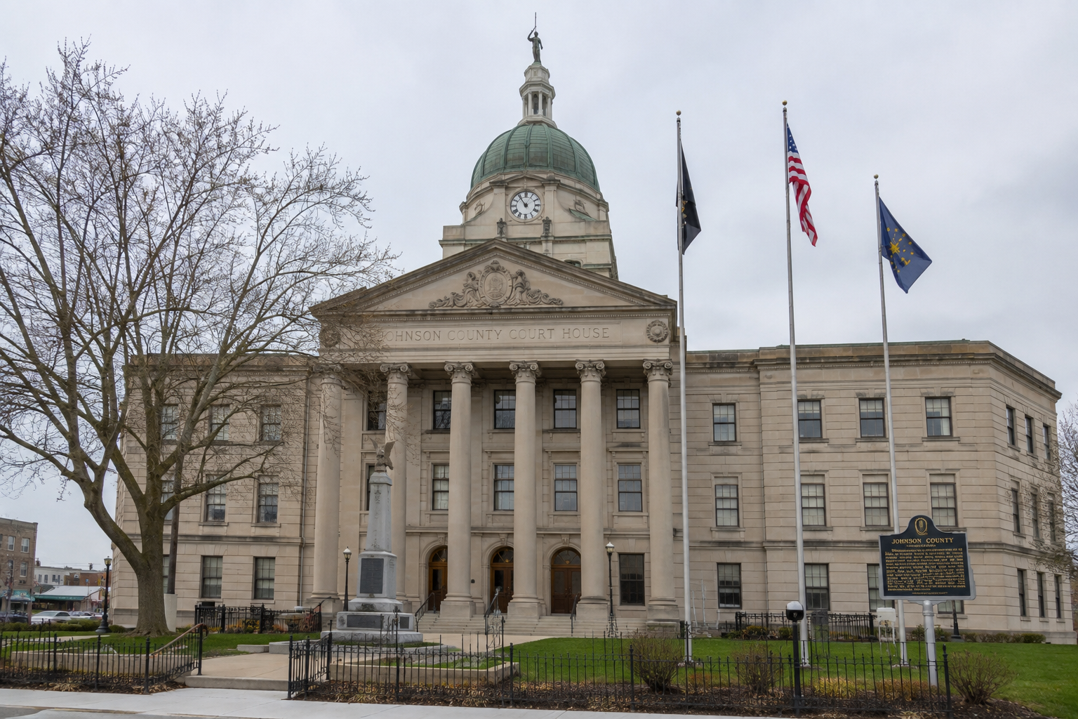 Johnson County public building representing the local venue and claim issues connected with a Greenwood-area crash.