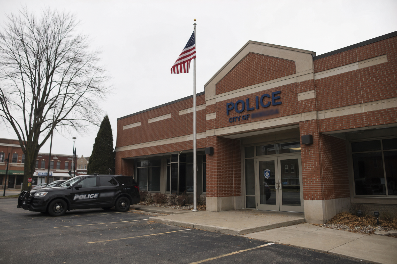 Municipal police building exterior representing the Southport Police Department investigation into the McFarland Road pedestrian crash.