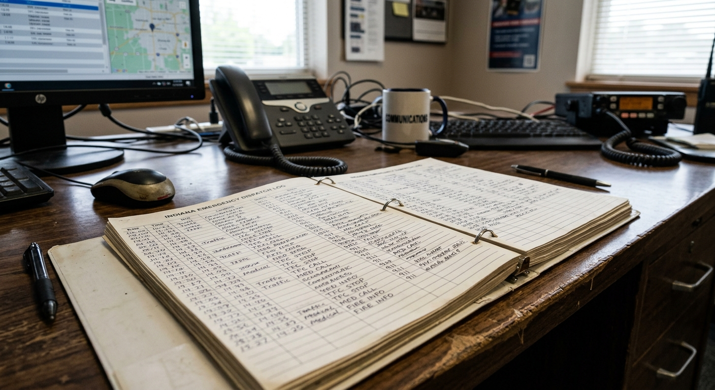 Generic emergency dispatch records illustrating the limited public information about the Mitchell care-facility call.