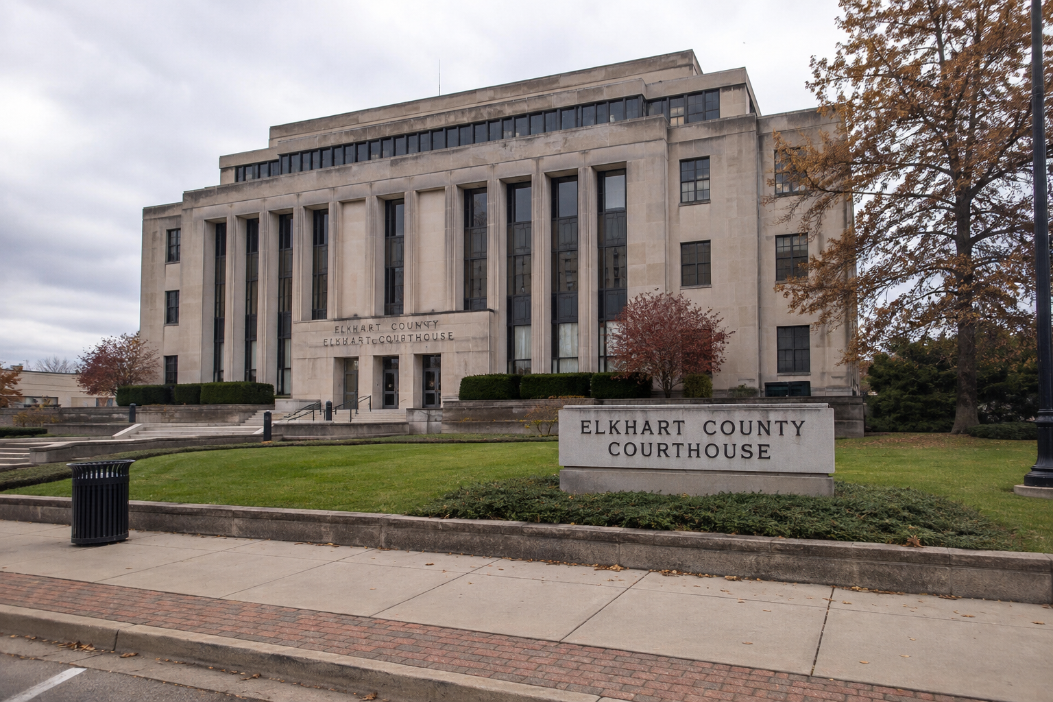 Elkhart County courthouse exterior representing where local civil crash disputes may be addressed.