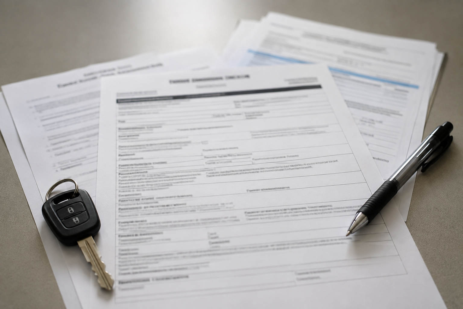 Police report and insurance documents representing evidence and coverage questions after a Jay County rollaway vehicle injury.