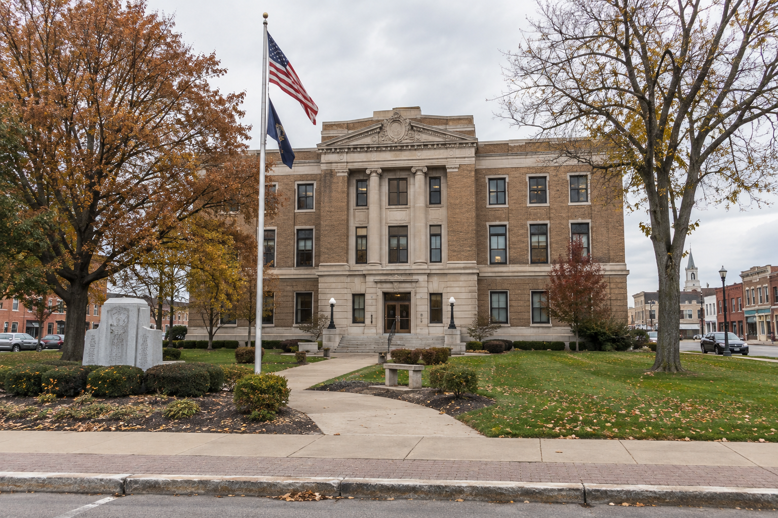 County courthouse exterior representing the DeKalb County legal venue and Indiana injury-claim deadlines discussed in the article.