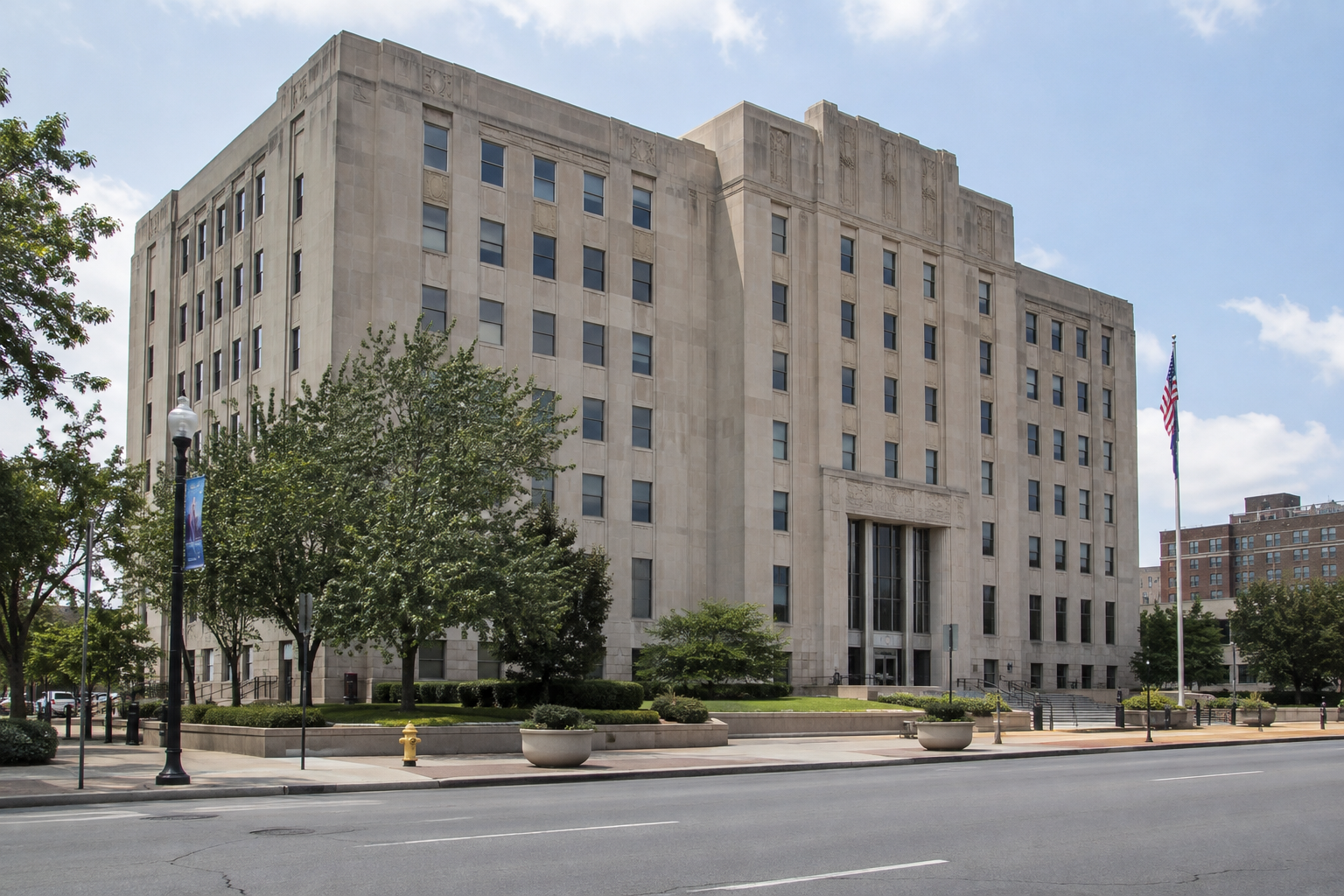 A Vanderburgh County government building representing the local investigation and notice requirements connected with the school bus injury.