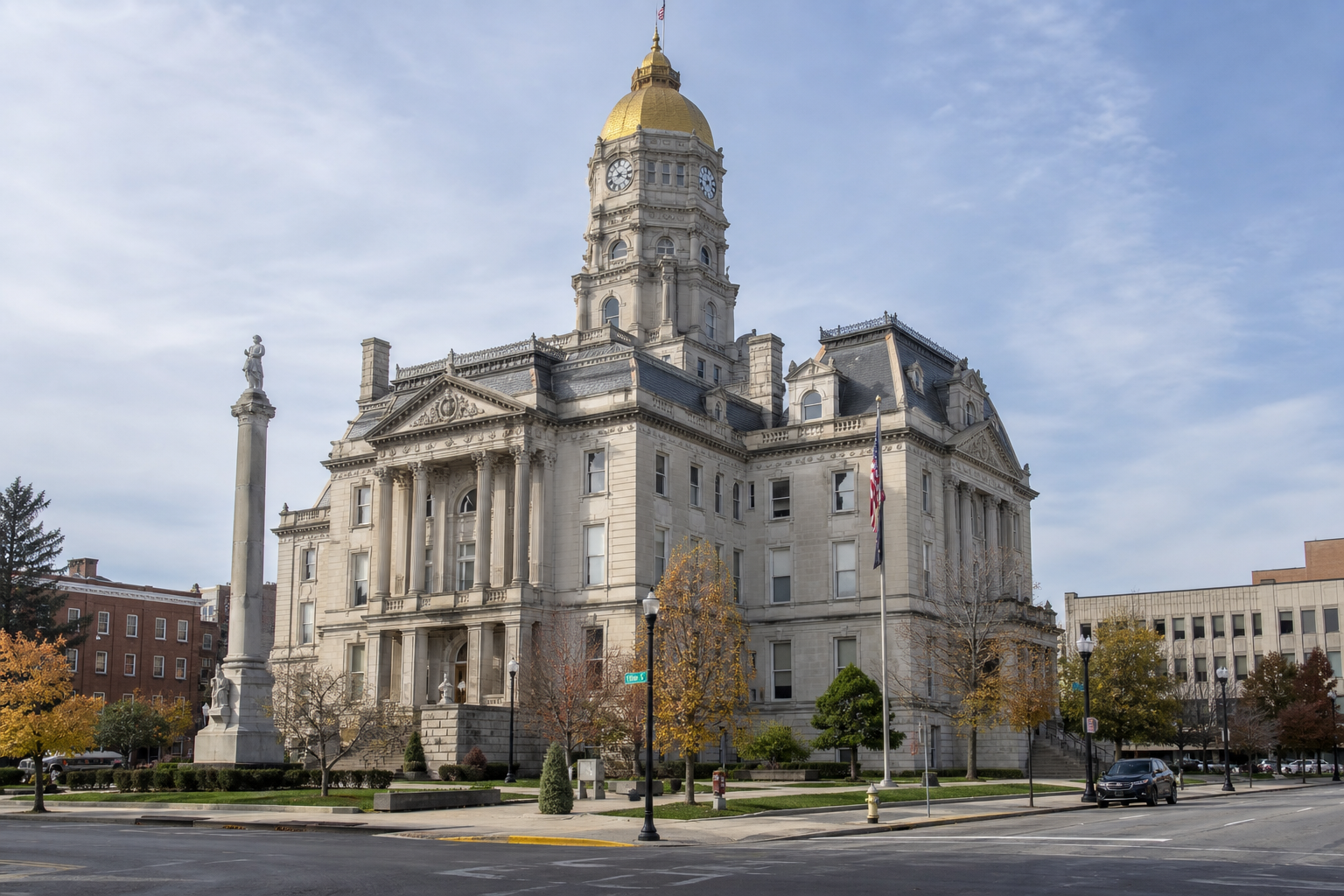 Vigo County courthouse in Terre Haute, where legal proceedings connected with a local crash may be handled.
