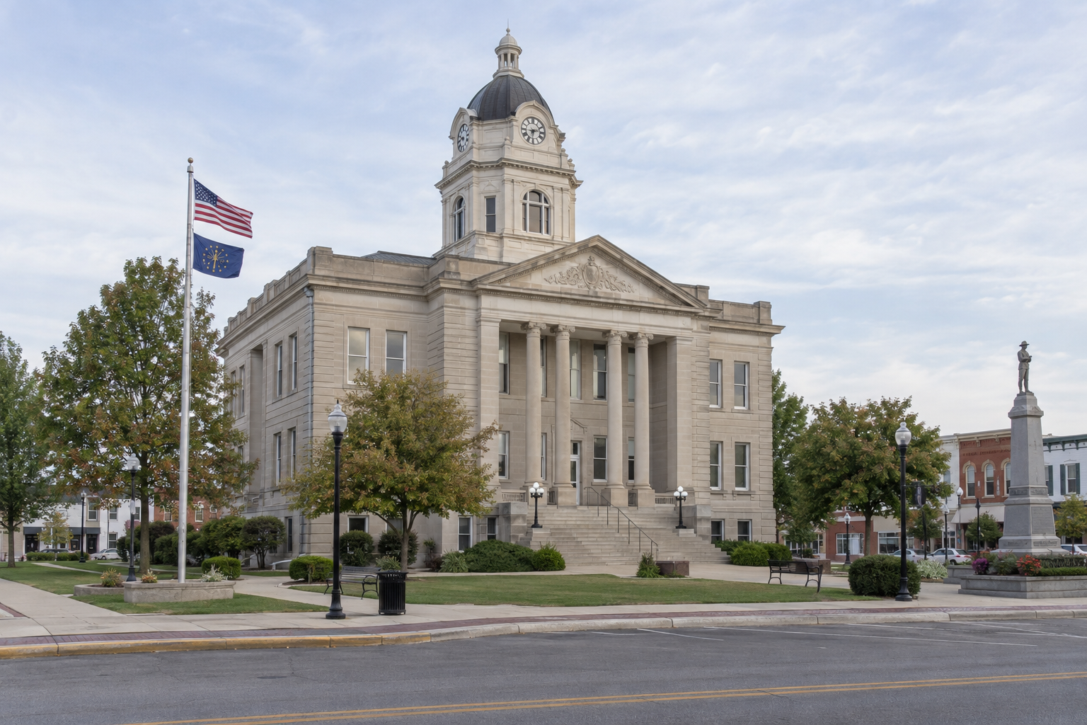 County courthouse exterior in Brownstown, Jackson County, illustrating where local court and estate matters may be handled.