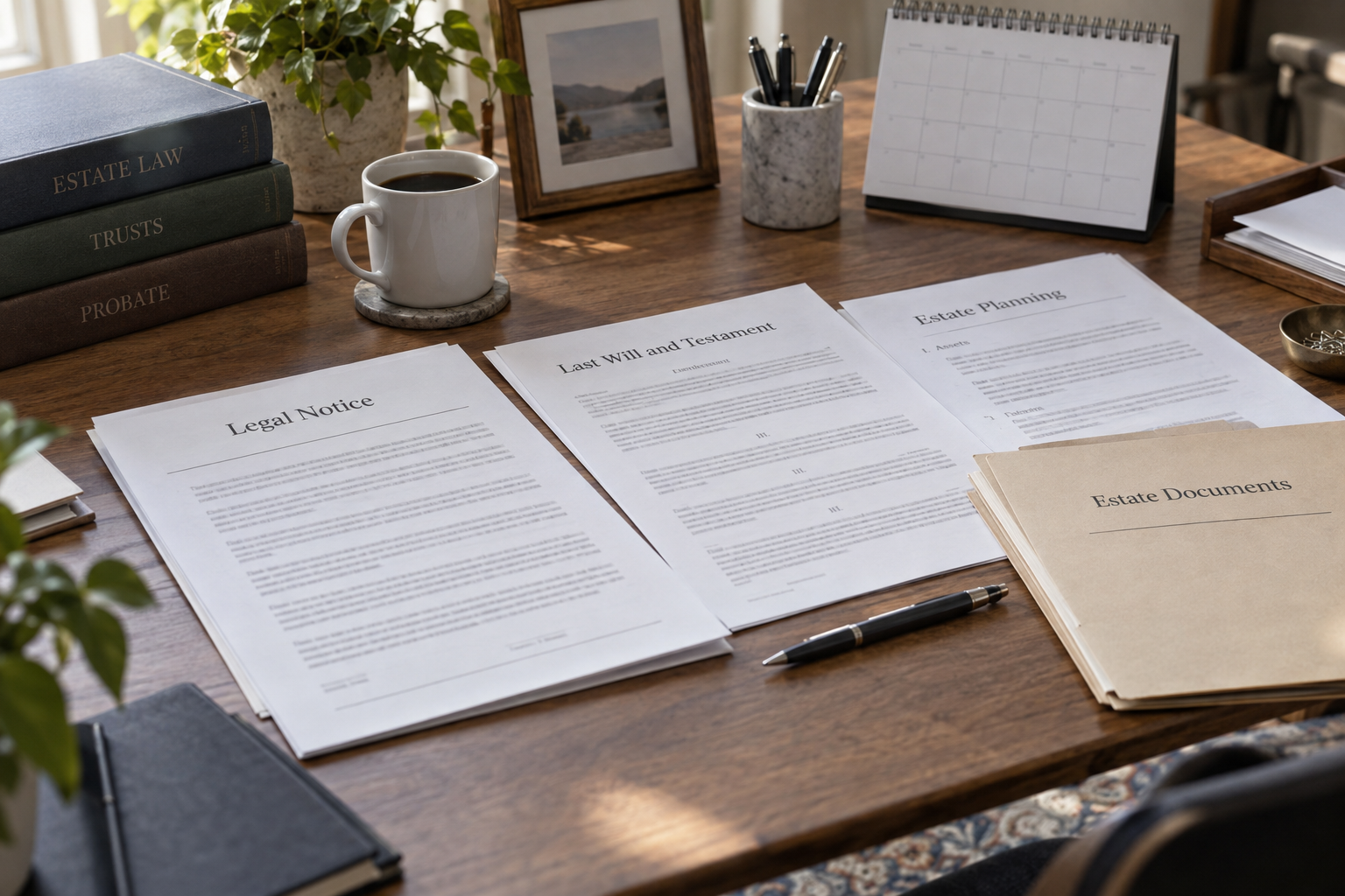 Legal notice and estate documents illustrating Indiana deadlines that may affect a Jackson County custodial death claim.