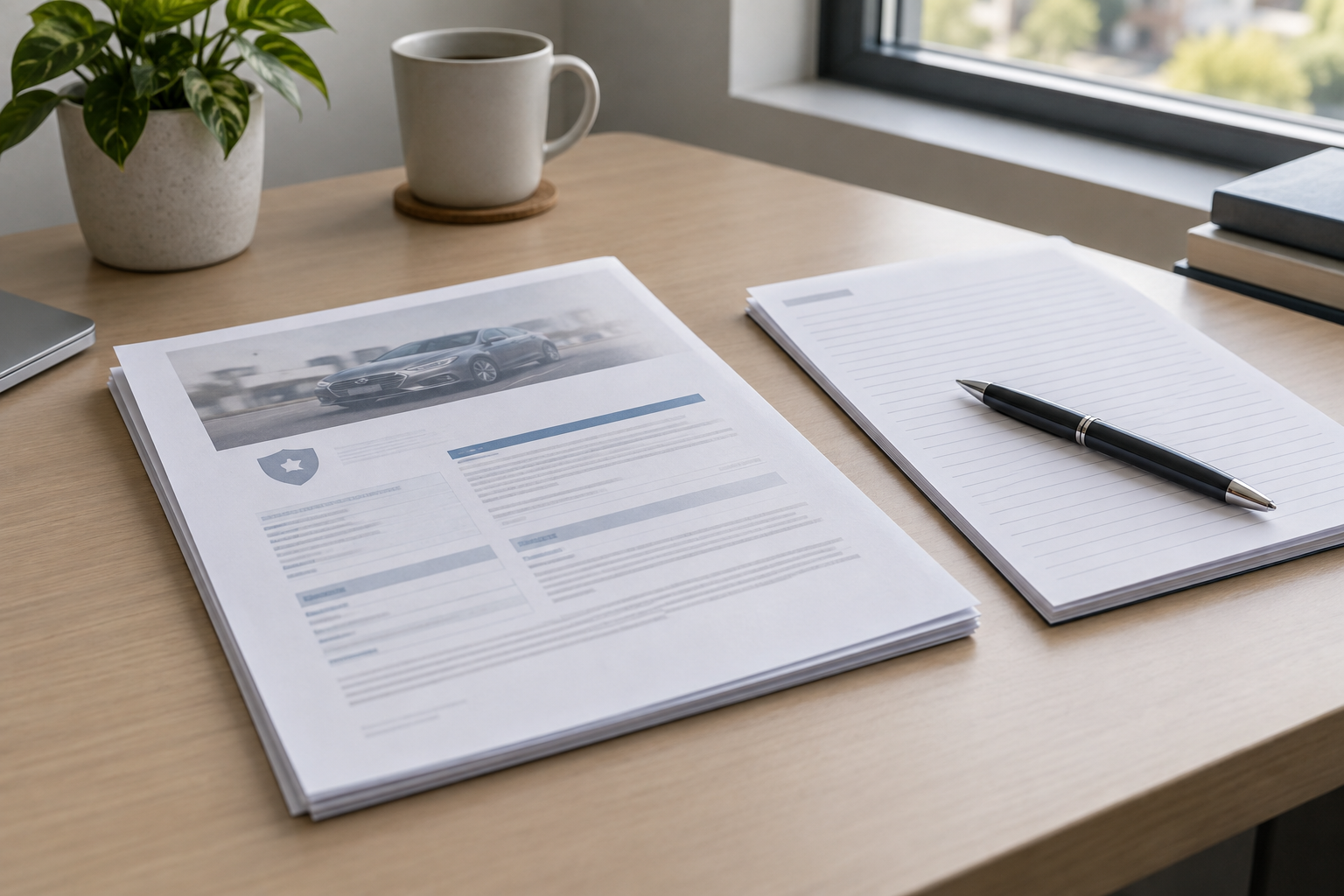 Auto insurance documents illustrating coverage questions after a single vehicle deer avoidance crash in Indiana.