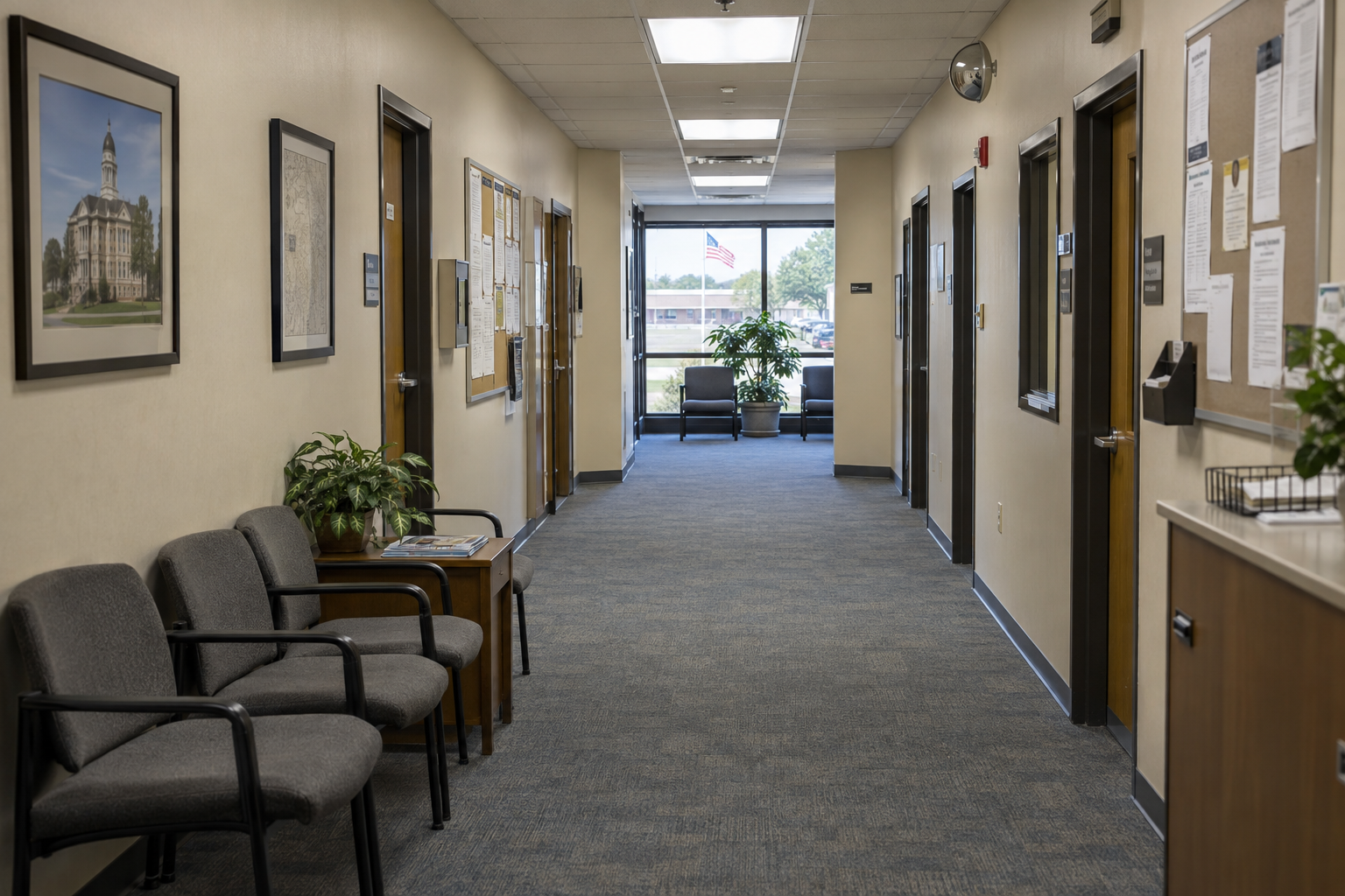 Government office setting in LaPorte County representing the notice requirements and public records that may matter in an Indiana injury claim.