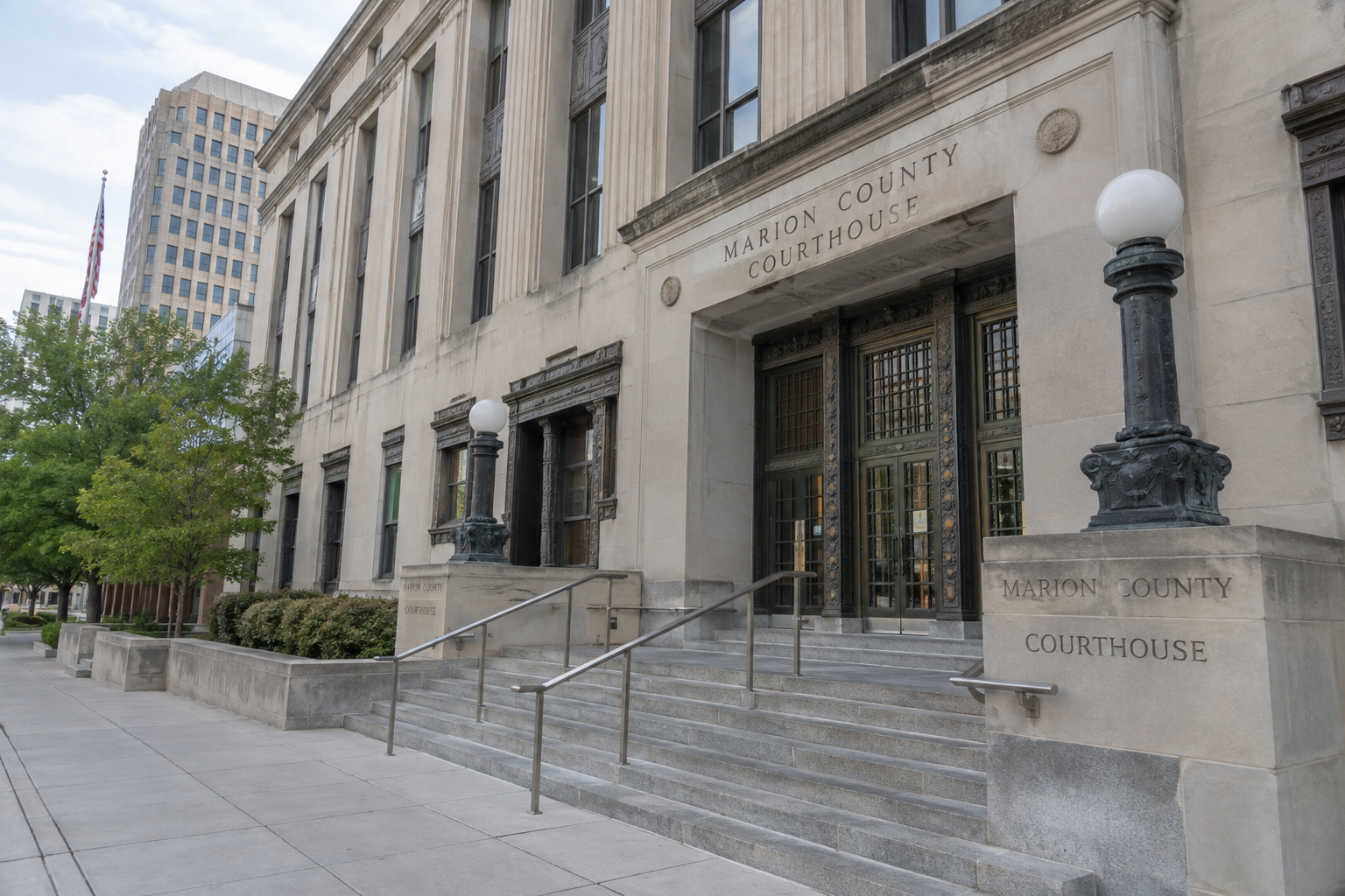 Marion County courthouse setting in Indianapolis, relevant to legal and filing questions after the Interstate 65 Fall Creek crash.