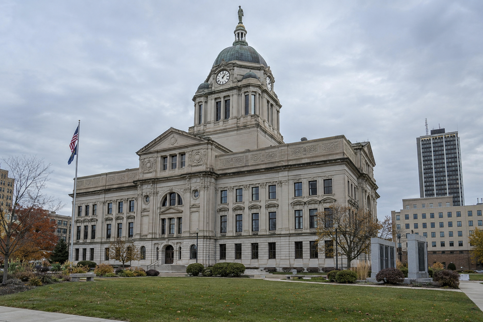 Allen County courthouse in Fort Wayne, where civil proceedings connected to an Allen County crash may be filed.