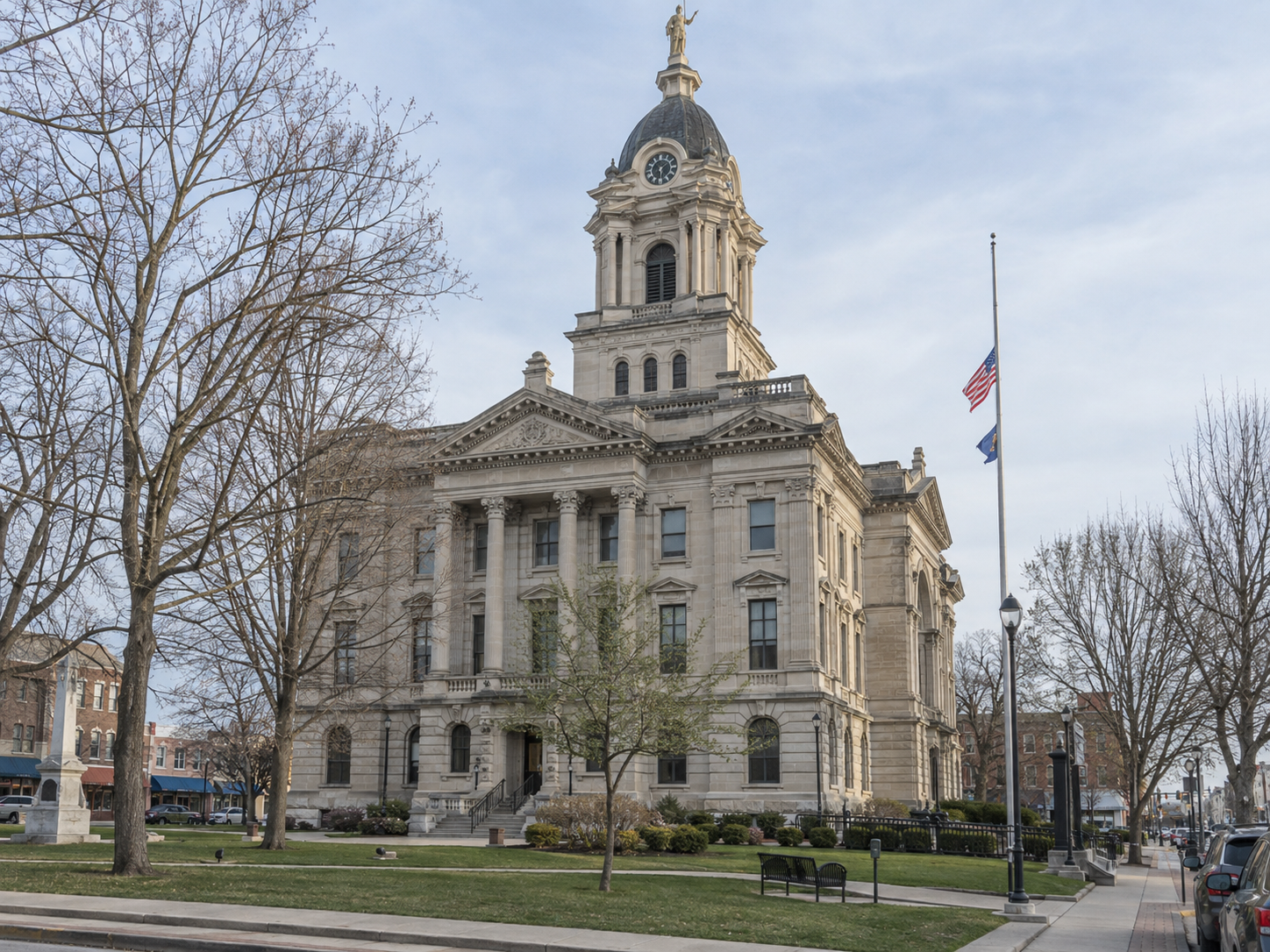 Kosciusko County courthouse in Warsaw, where local court proceedings related to a county crash may be filed.