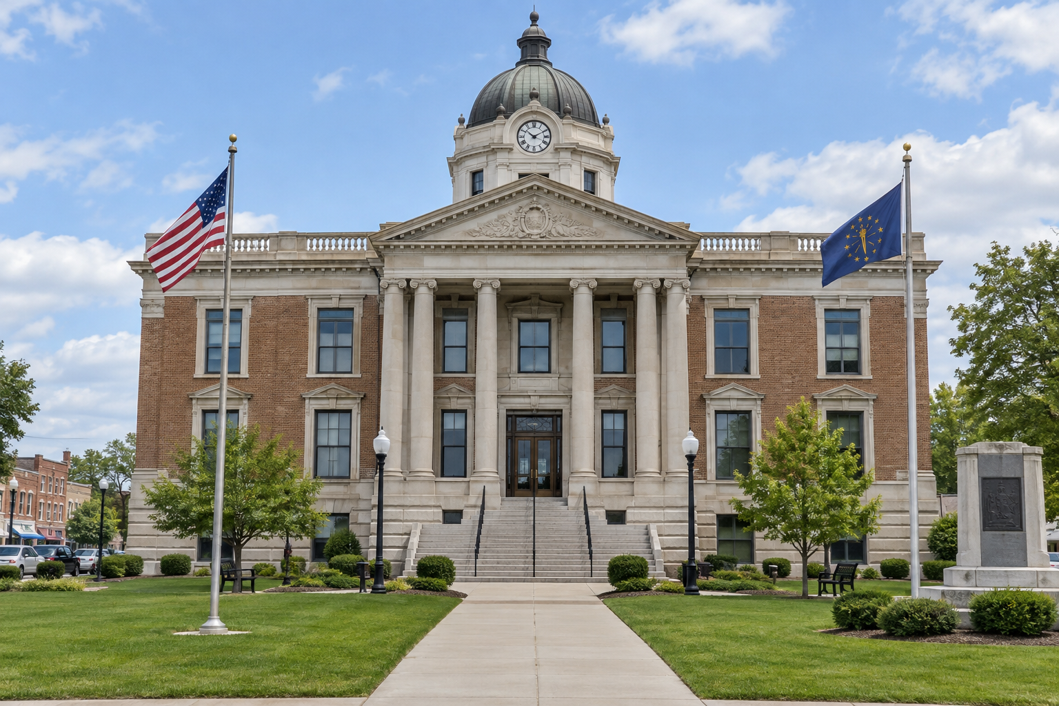 County courthouse exterior representing the pending Randolph County criminal proceedings after the fatal Lynn pursuit crash.