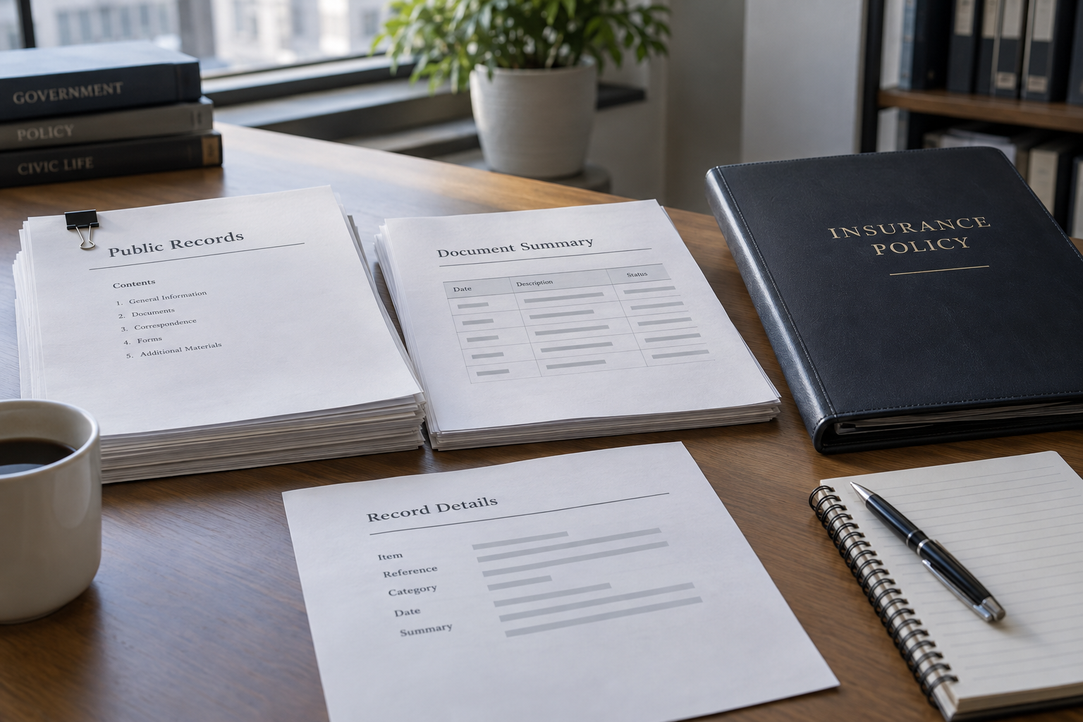 Public records and insurance documents relevant to an Indiana wrongful death and uninsured motorist coverage review.