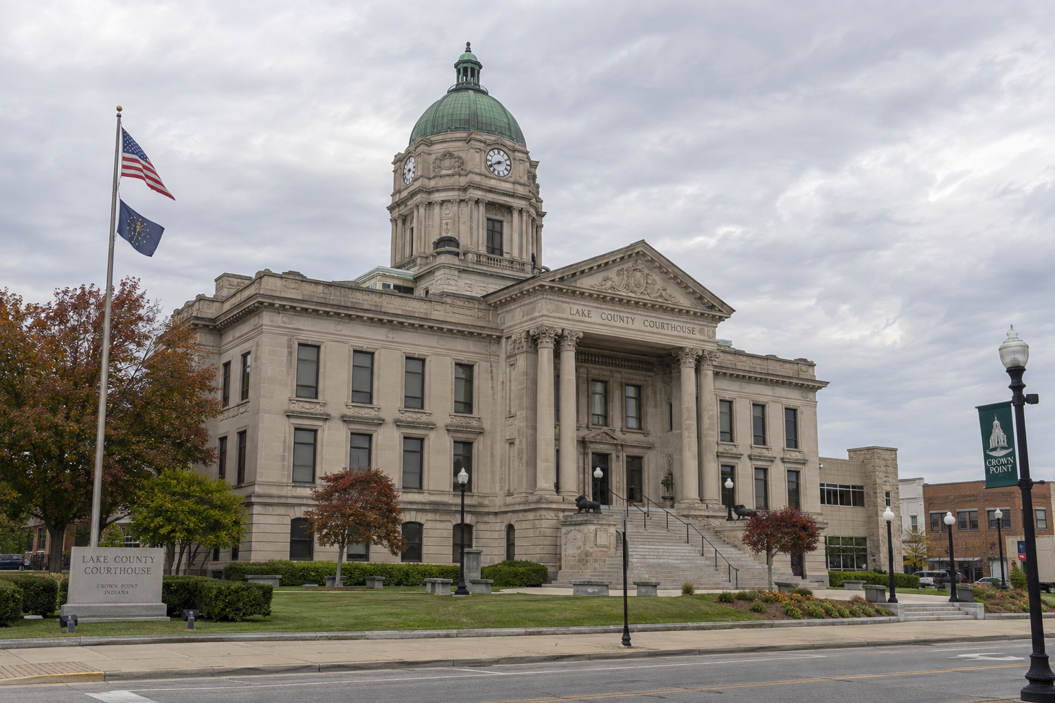 Lake County courthouse exterior representing where an Indiana civil claim connected to an East Chicago death may be handled.