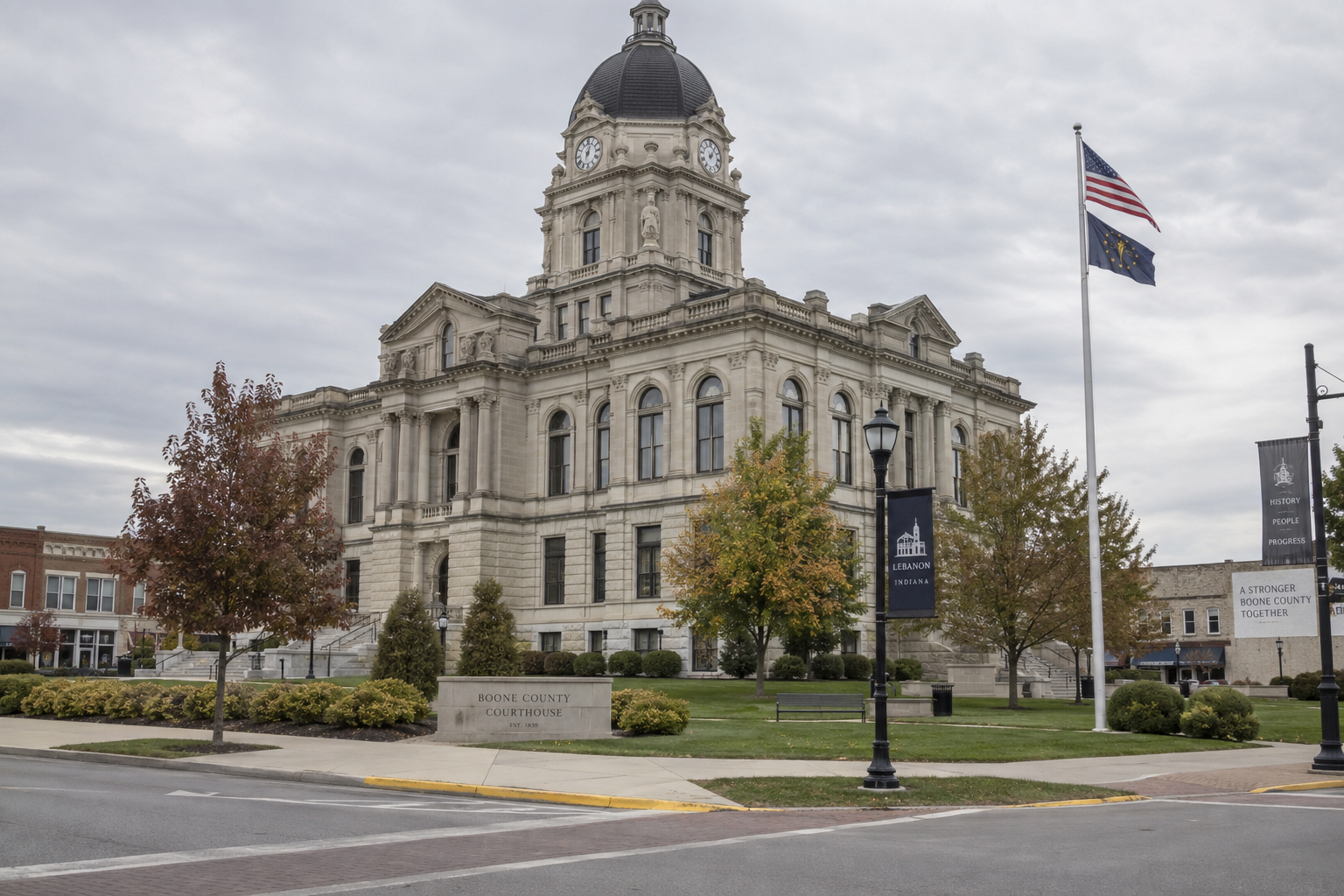 Boone County courthouse in Lebanon, Indiana, where civil claims connected to the construction site death may be filed.