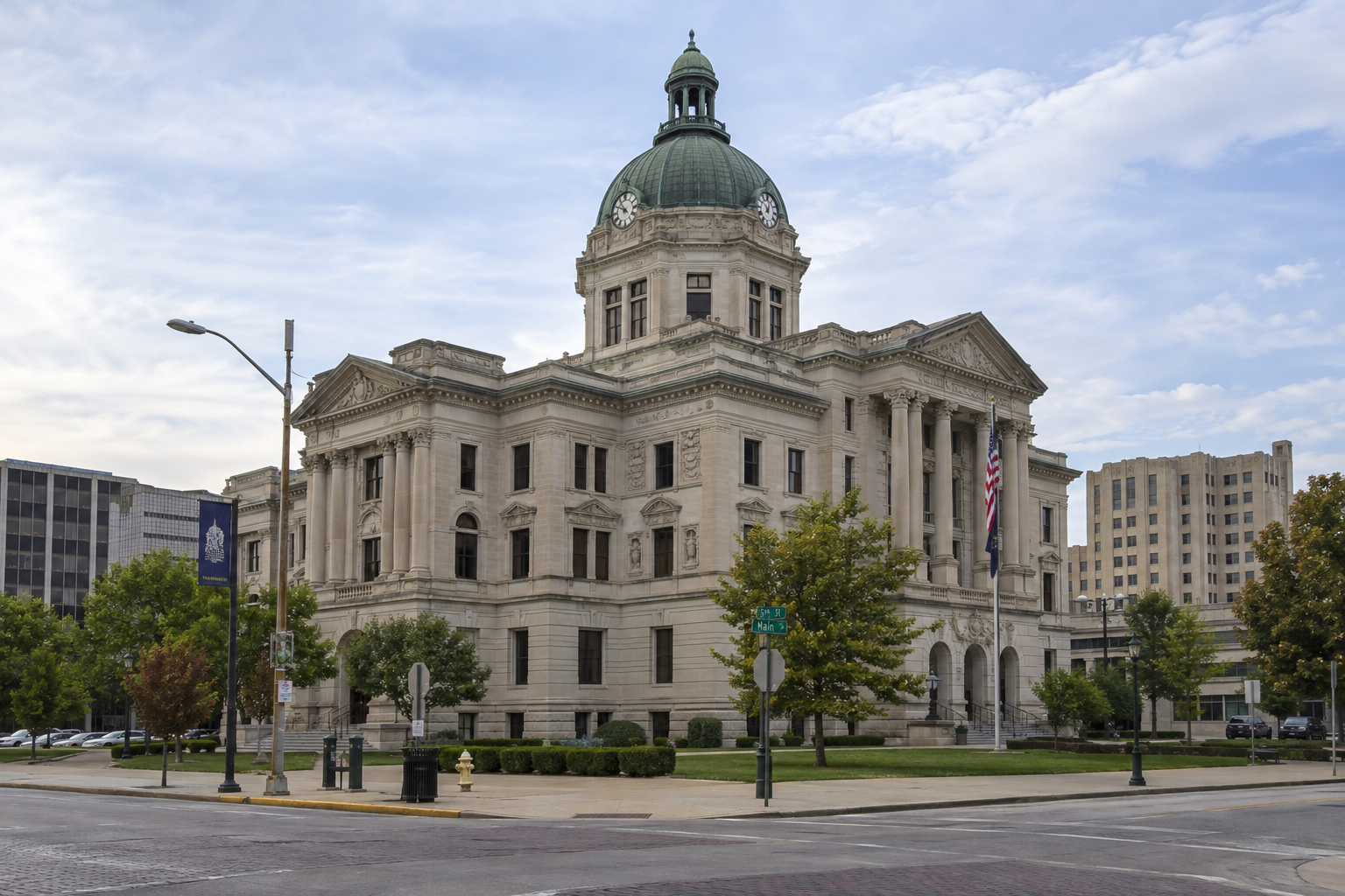Vanderburgh County courthouse in Evansville, where legal proceedings connected to the reported drowning may be handled.