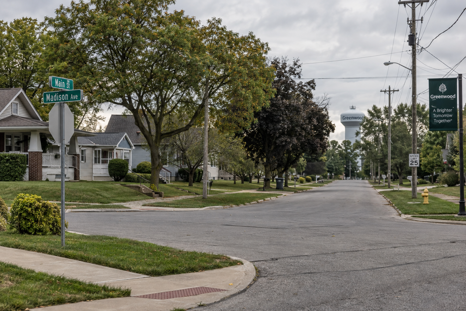 Residential streets near Mahogany Drive and Yellowwood Drive in Greenwood, the area of the Johnson County incident.