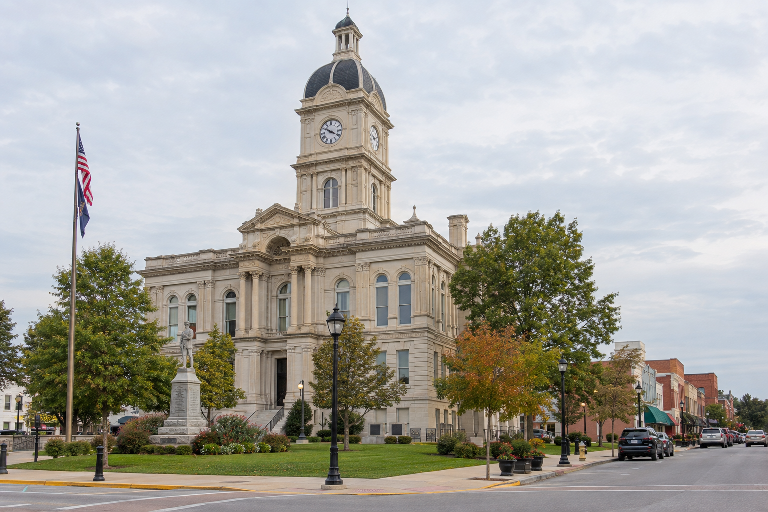 Johnson County courthouse in Franklin, where civil proceedings connected to a Greenwood incident may be filed.